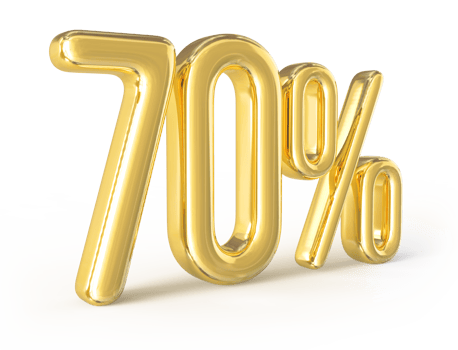 promotion number 70 percent 3d png
