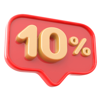 Icon number 10 percent 3d png
