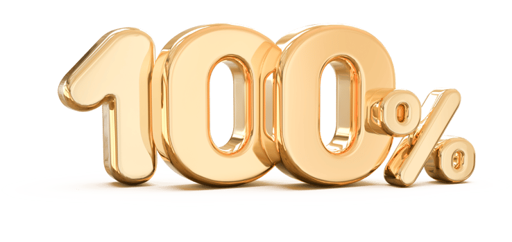 100 number percent 3d png