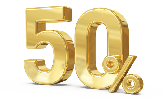 promotion 50 number percent 3d png