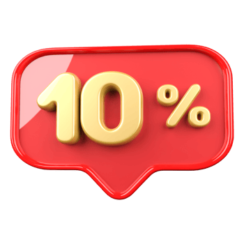 Icon number 10 percent 3d png