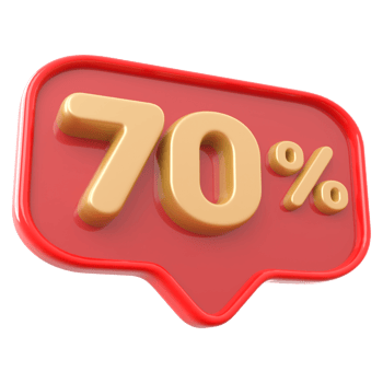 Icon number 70 percent 3d png