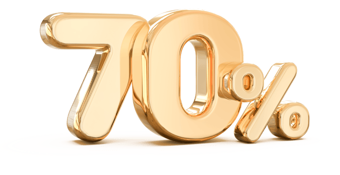 promotion number 70 percent 3d png