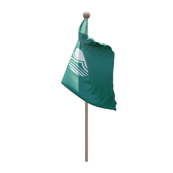 Macau 3d illustration flag on pole. Wood flagpole png
