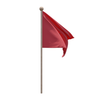 Morocco 3d illustration flag on pole. Wood flagpole png