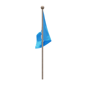 OPEC 3d illustration flag on pole. Wood flagpole png