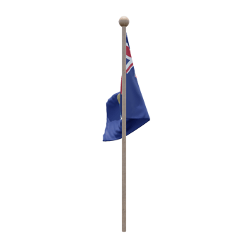 Saint Helena 3d illustration flag on pole. Wood flagpole png