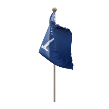 South Carolina 3d illustration flag on pole. Wood flagpole png