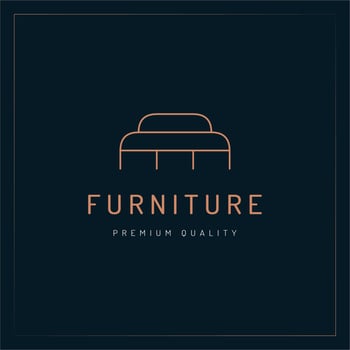 Furniture and Interior Design Outline Logo Concept vector