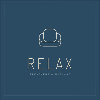 Spa Pillow Logo. Minimal Spa Icons Isolated on Luxurious Blue Background. vector
