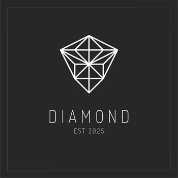 Line Art Diamond Logo Vector Design. Abstract Monoline Diamond Emblem, Designs Concept. Geometry Diamond Logo Icon Vector Template