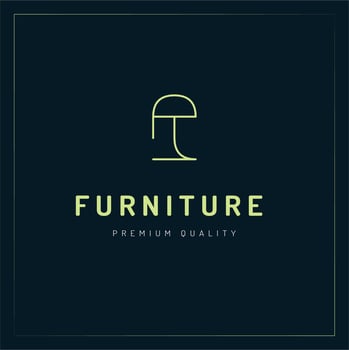 Furniture and Interior Design Outline Logo Concept vector