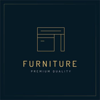 Furniture and Interior Design Outline Logo Concept vector