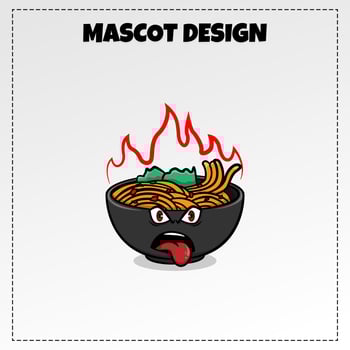 Food Logo Hot Noodle Vector Mascot Illustration Vector Design