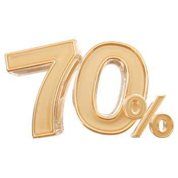 promotion number 70 percent 3d png