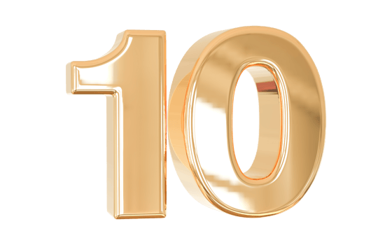 number 10 3d png