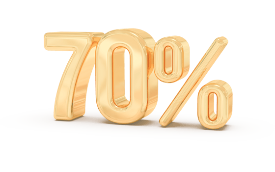 promotion number 70 percent 3d png