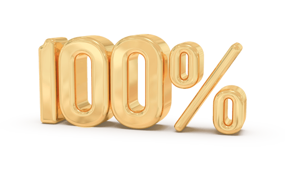 number 100 percent 3d png