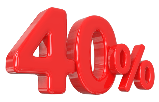 promotion number 40 percent 3d png
