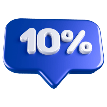 Icon number 10 percent 3d png