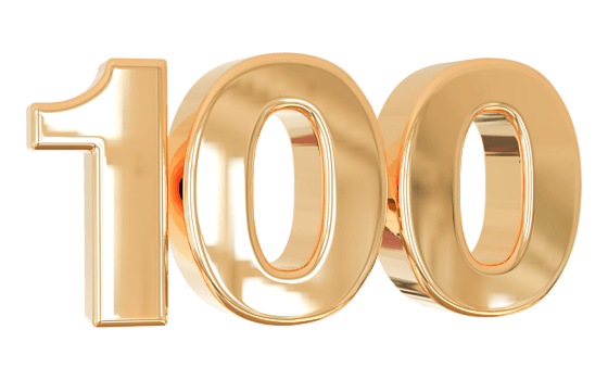 number 100 3d png
