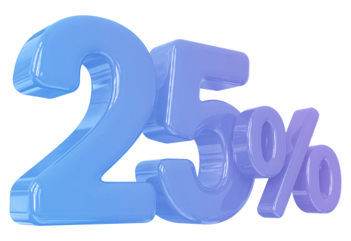 promotion number 25 percent 3d png