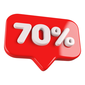 promotion number 70 percent 3d png