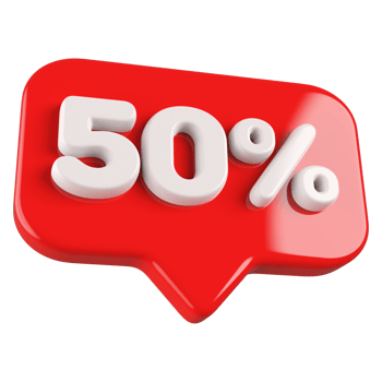 promotion number 50 percent 3d png