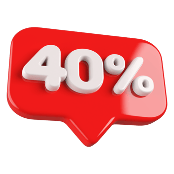 promotion number 40 percent 3d png