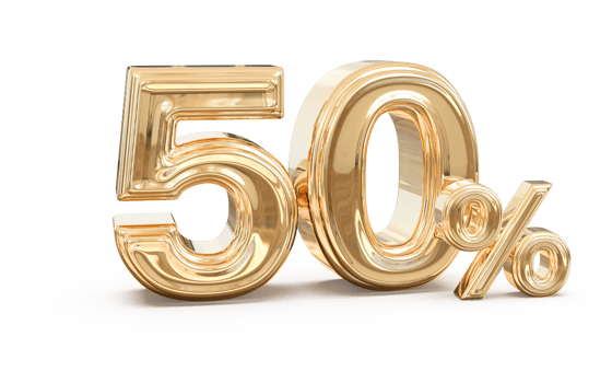 promotion number 50 percent 3d png