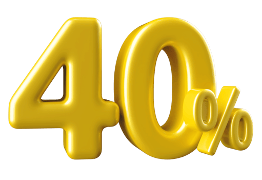 promotion number 40 percent 3d png