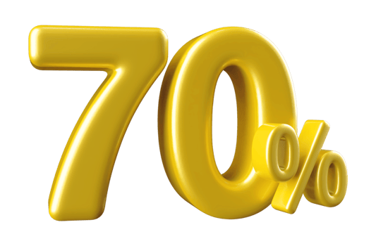 promotion number 70 percent 3d png