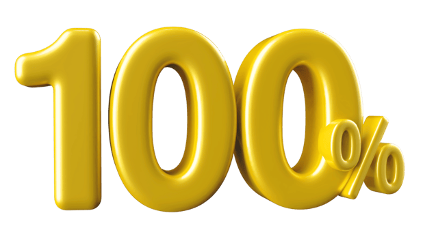 number 100 percent 3d png