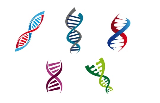 Colourful DNA strands vector