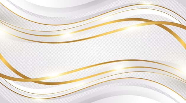 Luxury White and Gold Background with Golden Lines and Paper Cut Style. Premium Gray and Gold Background for Award, Nomination, Ceremony, Formal Invitation or Certificate Design vector