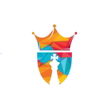 Chess king vector logo design. Chess crown logo icon design vector.