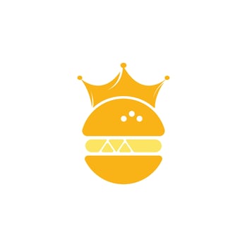Burger king vector logo design. Burger with crown icon logo concept.
