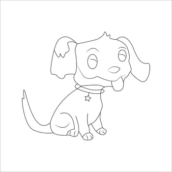 dog coloring page and animal outline design for those who love puppy vector