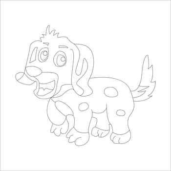 dog coloring page and animal outline design for those who love puppy vector
