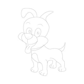 dog coloring page and animal outline design for kids vector