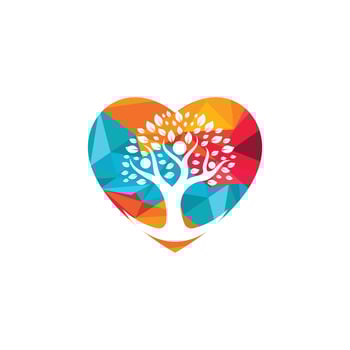 Human life logo icon of abstract people tree vector .Family tree heart shape sign and symbol.