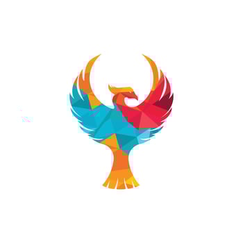 Phoenix logo design. Creative logo of mythological bird. vector