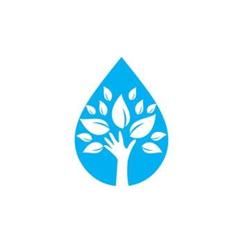 Water care vector logo design. Nature logo design template.