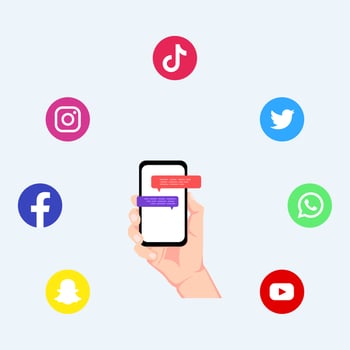 Human hand holding cell phone vector