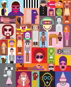 People Pop Art Collage vector