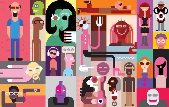 People Pop Art Collage vector