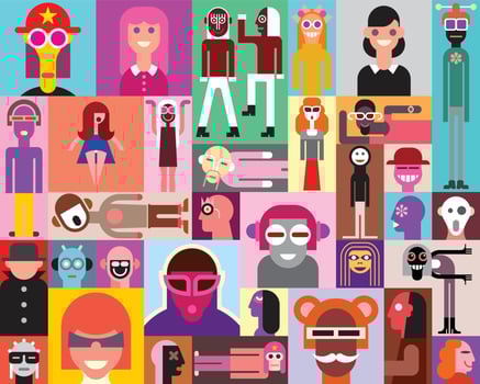 People Pop Art Collage vector