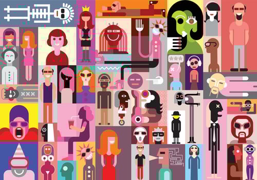 People Pop Art Collage vector