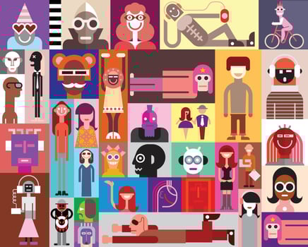 People Pop Art Collage vector