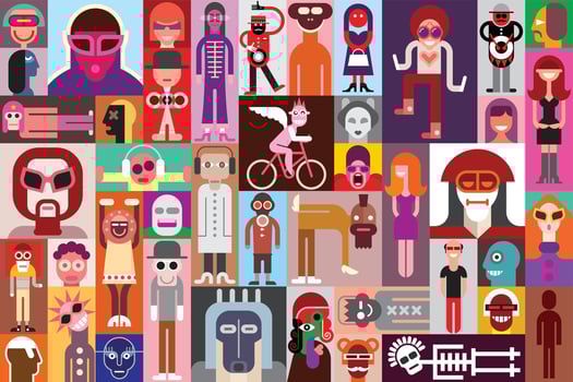 People Pop Art Collage vector
